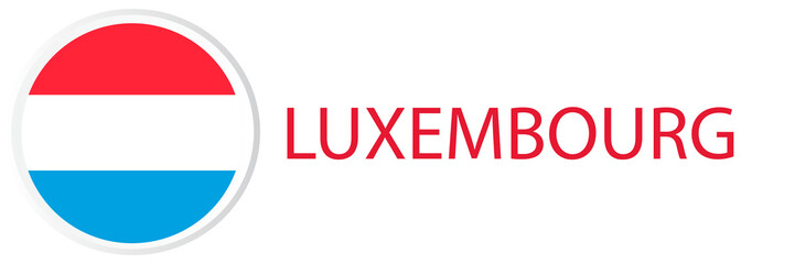 Luxembourg flag in web button, button icons.