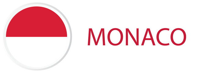 Monaco flag in web button, button icons.