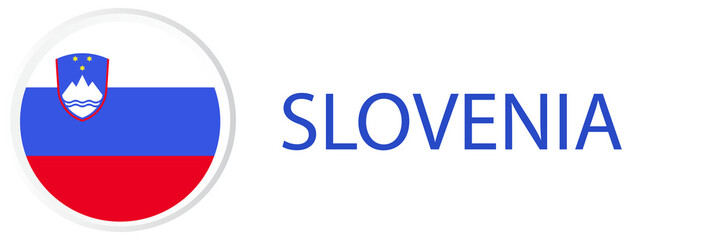Slovenia flag in web button, button icon.