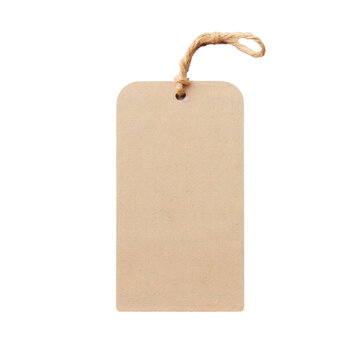 A jute and linen tag in black isolation