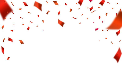 PNG Red and Gold confetti and ribbon background