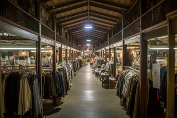 A modern warehouse. Industrial concept - Generative AI