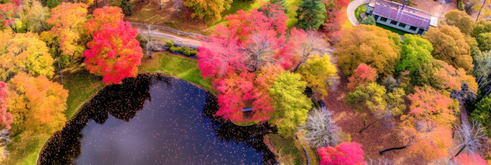 New York City in autumn - aerial view - Generative AI