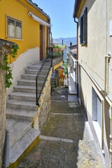 A characteristic street of a Baragiano, a medieval village in the Basilicata region, Italy.