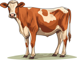 Cow illustration on transparent background 