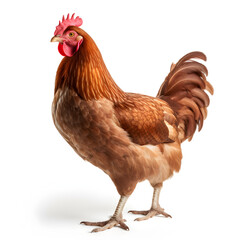 Fototapeta premium Chicken hen isolated on white livestock farming 