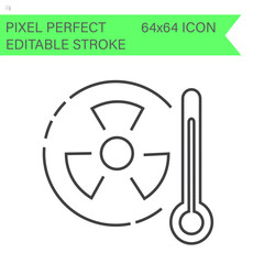 Radioactive, Nuclear power plant, Atomic icon vector .ecology icons .Editable Stroke. 64x64 Pixel Perfect.