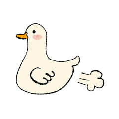 hand drawn vector illustration of a duck