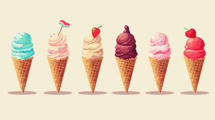Figure ice cream on a uniform background vector