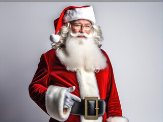 Studio photo of Santa Claus on white background