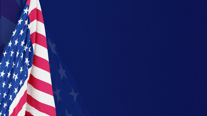 Patriot Day Background, flag in left layer. 3d illustration