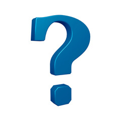 3D question mark or icon design in blue color
