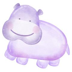 The hippo is clear as if she were floating.