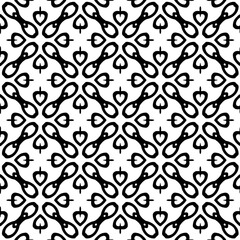 White background with black pattern. Seamless texture for fashion, textile design,  on wall paper, wrapping paper, fabrics and home decor. Simple repeat pattern.