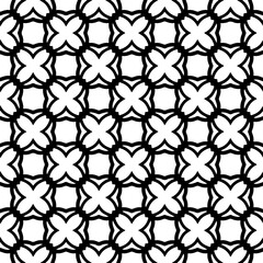 Fototapeta premium White background with black pattern. Seamless texture for fashion, textile design, on wall paper, wrapping paper, fabrics and home decor. Simple repeat pattern.