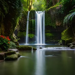 Fototapeta na wymiar waterfall in the park Generated by ai 