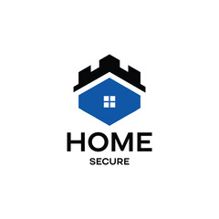 real estate logo with security concept and fort graphic for brand identity