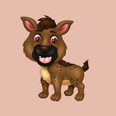 cute hyena cartoon  vector isolated