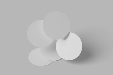 White circle paper mockup blank 