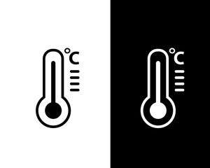 Thermometer icon flat style illustration ,temperature symbol - obrazy, fototapety, plakaty