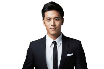 Asian Male TV Presenter with Attractive Face isolated on transparent background, Generative Ai
