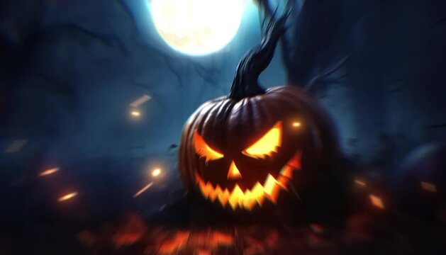 background video for halloween festival. Has ghost pumpkins and effects.