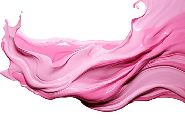 Flowing Smear of Pink Paint on White isolated on transparent background, Generative Ai
