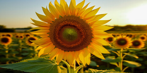 Obraz premium Close up of Sunflower Flower - Generative AI