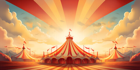 Vintage circus tent illustration background