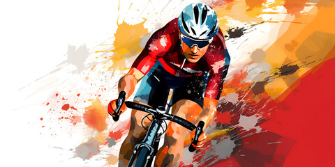 Cycling sport art background illustration