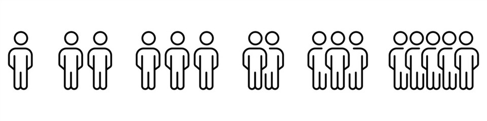 Team icons set. People crowd team sign and symbol. Line group of people icons. Vector illustration.