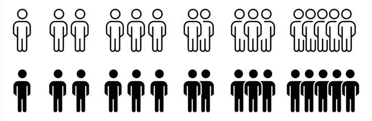 People crowd icon. People crowd team sign and symbol. People crowd icon line and outline. Team icons set.  flat style. Group of people icons. Vector illustration.