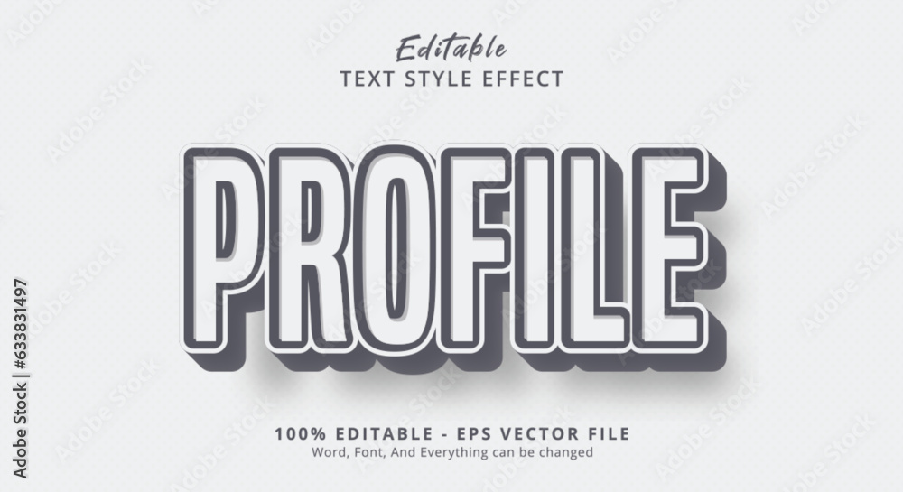 Poster white profile text style effect, editable text effect