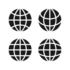 World icon set. International earth icons. Globe icon vector illustration. Web, website, homepage icon set