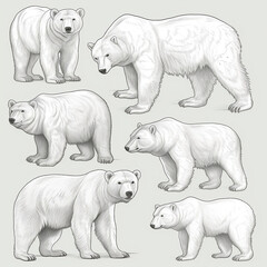 clip art polar bear drawing
