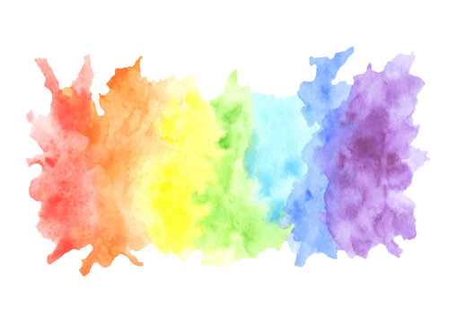Watercolor rainbow background isolated on white. Abstract aquarelle texture. Vector modern background