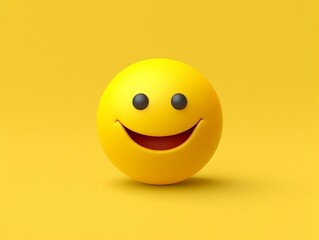Fototapeta premium Yellow smiley emoji with isolated background generative ai