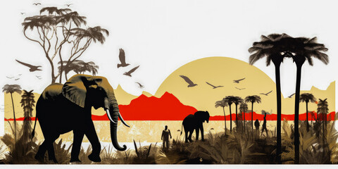 Kenya collage illustration - Generative AI