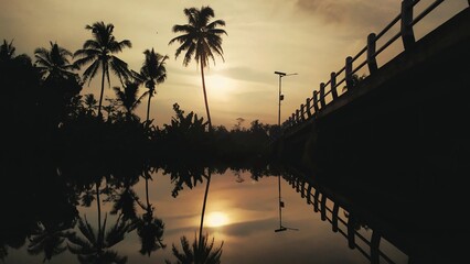 sunset over the river