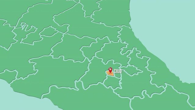 Mapa de M&eacute;xico resaltando el estado de Ciudad de M&eacute;xico 