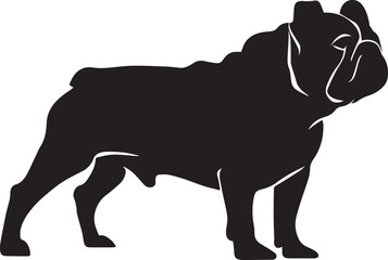 Bull dog vector silhouette illustration black color