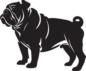 Bull dog vector silhouette illustration black color