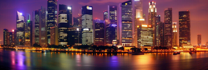 Singapore panoramic view - Generative AI