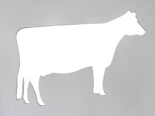 Silueta vazia de uma vaca leiteira.