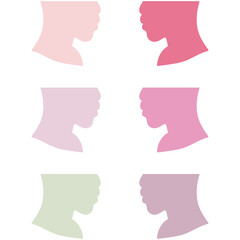 Colorful abstract face profiles, vector - obrazy, fototapety, plakaty