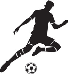 Soccer player vector silhouette illustration black color