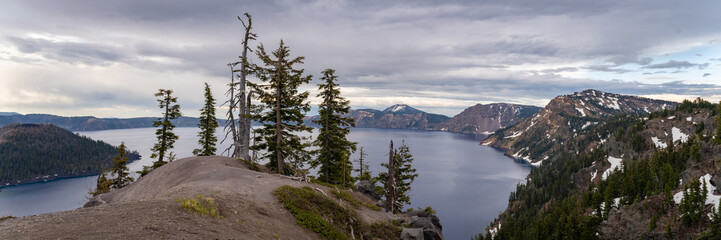 Crater Lake National Park in Southern Oregon, America, USA.