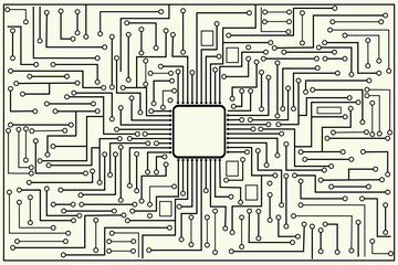 circuit board illustration vector on white background