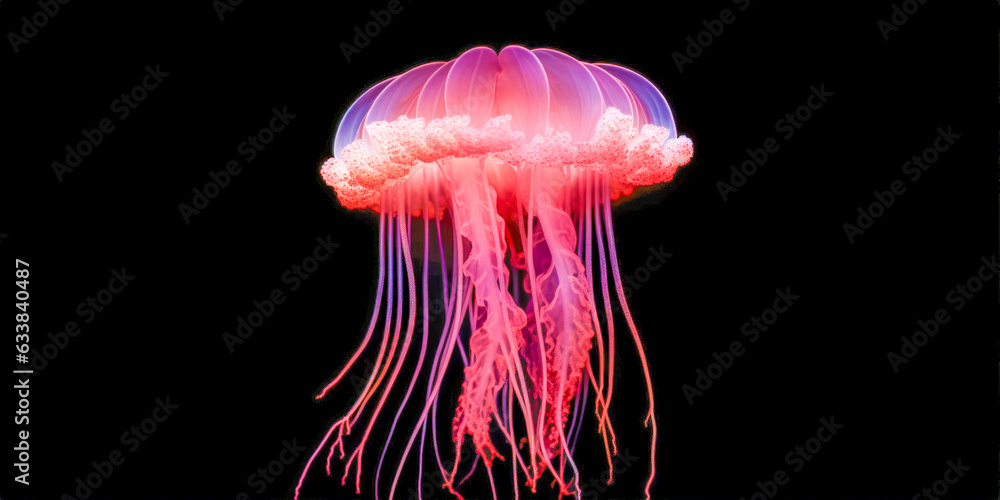 Sticker a colorful jellyfish - generative ai