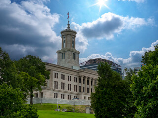 Aerial View Of The State Capitol Building In Nashville Tennessee